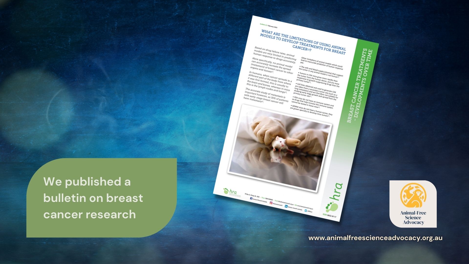 Breast Cancer Bulletin | Animal-Free Science Advocacy Achievements | Animal-Free Science Advocacy